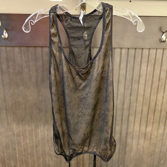 Intimates Floral Lace V Neck Racer Back Garter Top - Picture 2 of 6